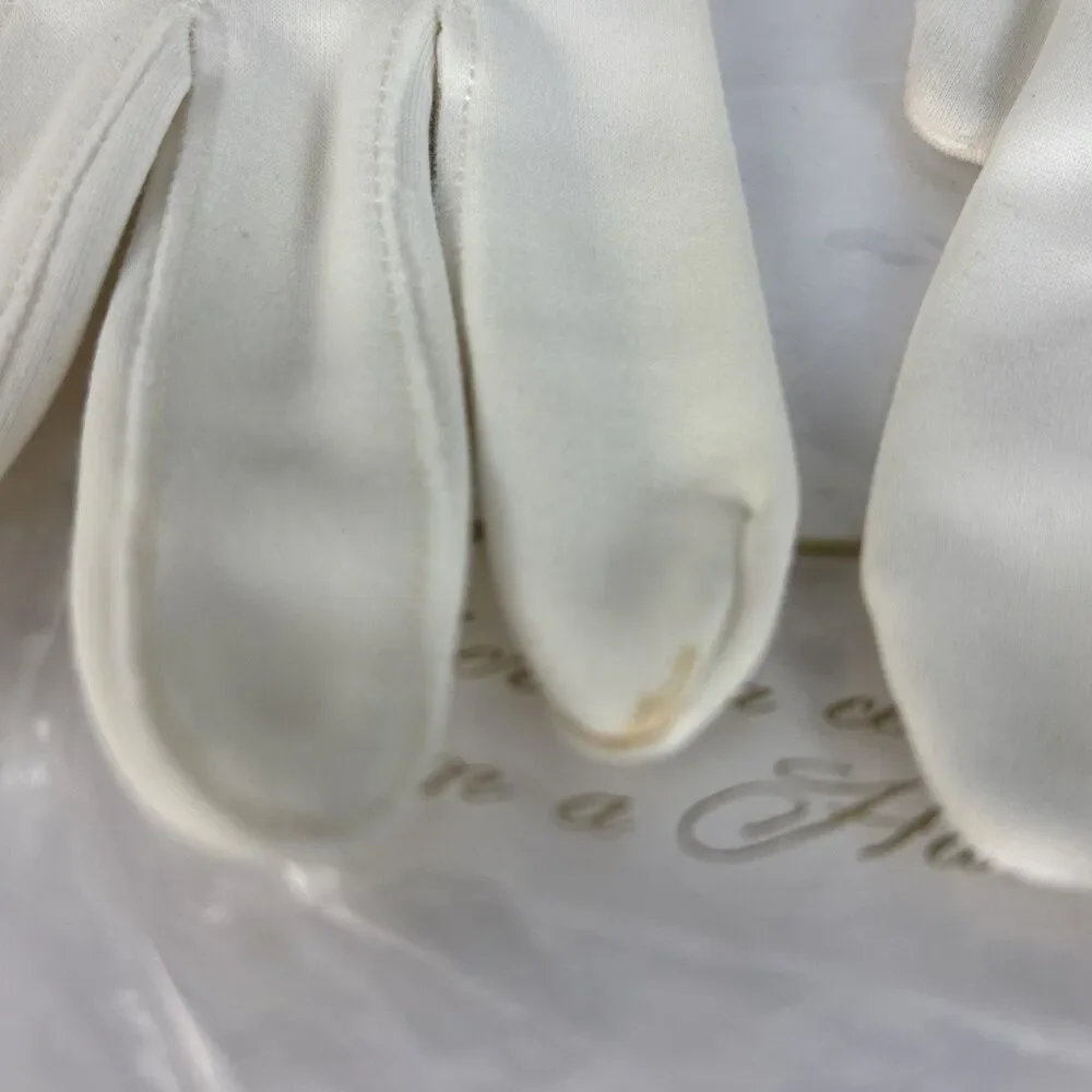 VTG Hansen Gloves White with Lace Size 7 Very Nice